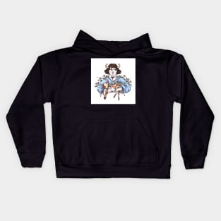 Billie And The Kid cow-girl with baby goat Kids Hoodie